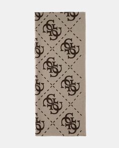 Коричневый шарф с логотипом Guess, светло-коричневый