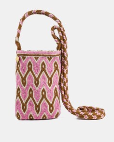 Маленькая розовая сумка через плечо Makki ручной работы в этническом стиле Castellano Ethnic Origins, розовый