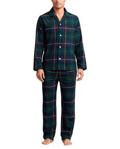 Мужская пижама из 100% клетчатого хлопка Polo Ralph Lauren, черный