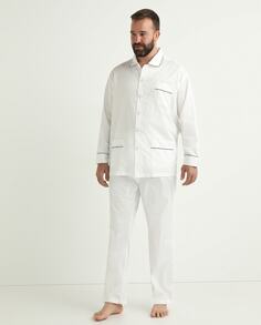Мужская длинная пижама Mirto из однотонной белой ткани, больших размеров Mirto, белый