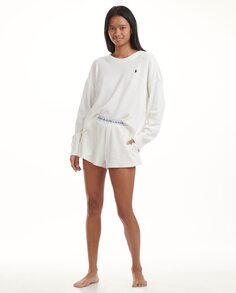 Короткая женская пижама, футболка с длинными рукавами Polo Ralph Lauren