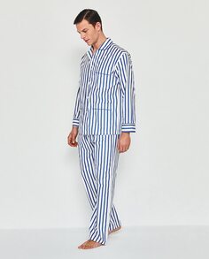 Длинная полосатая мужская пижама Mirto, темно-синий