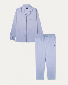 Мужская длинная пижама из ткани синего цвета Hackett, синий
