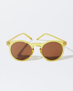 Женские солнцезащитные очки Parfois круглой формы с защитой от ультрафиолета желтого цвета Parfois, желтый