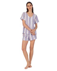 Женская короткая пижама в полоску Lauren Ralph Lauren, мультиколор