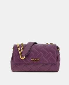 Стеганая сумка через плечо Gracelynn фиолетового цвета с логотипом Guess, фиолетовый