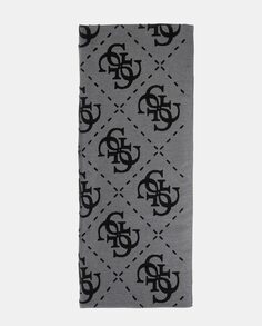 Серый шарф с логотипом Guess, темно-серый