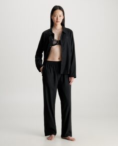 Женская фланелевая пижама Calvin Klein, черный