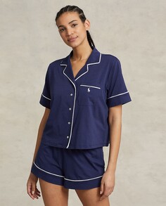 Женская длинная открытая пижама Polo Ralph Lauren, синий