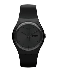 Часы Black Rebel Again с черным ремешком из органического материала Swatch, черный