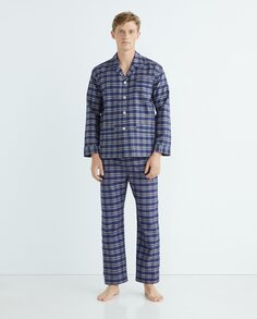 Мужская пижама в клетку Olimpo, темно-синий