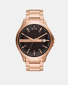 AX2449 Розовые стальные мужские часы Armani Exchange, розовый