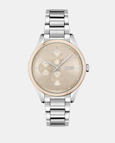 Многофункциональные женские часы 1502604 из стали Boss, серебро