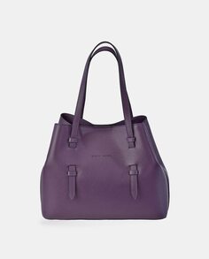 Фиолетовая кожаная сумка через плечо Pierre Cardin, фиолетовый