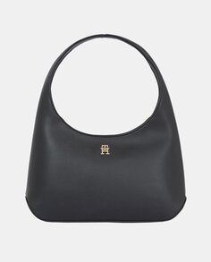 Черная сумка через плечо с металлическим логотипом Tommy Hilfiger, черный