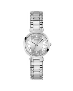 Кристально чистые женские часы GW0470L1 из стали и серебра с ремешком Guess, серебро