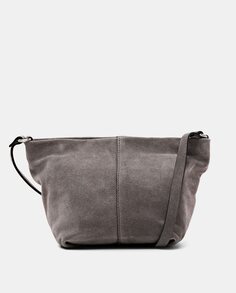 Миниатюрная сумка через плечо из серо-коричневой кожи с застежкой-молнией Esprit