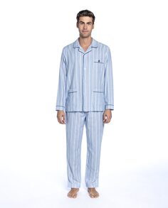 Длинная мужская пижама Viyella синего цвета Guasch, синий
