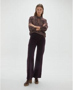 Женские брюки-клеш с застежкой на пуговицы System Action, бордо