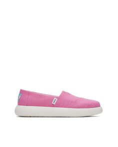 Женские слипоны из парусины розового цвета Toms, розовый