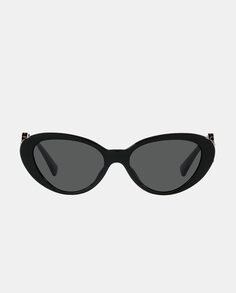 Черные женские солнцезащитные очки «кошачий глаз» из ацетата Versace, черный
