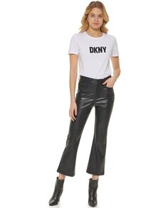 Прямые и гладкие женские брюки DKNY, черный