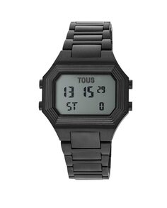 Женские цифровые часы Emerald с черным стальным браслетом с IP-адресом Tous, черный