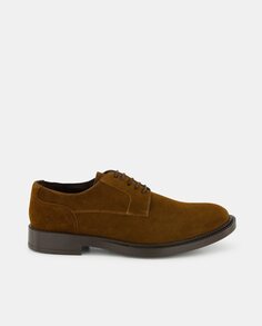 Мужские туфли на шнуровке из замши с гладким верхом Emidio Tucci, светло-коричневый