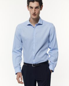 Структурированная рубашка с принтом Sfera, светло-синий (Sfera)