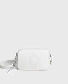 Белая сумка через плечо с ручкой в ​​виде цепочки и серебряной застежкой-молнией Kalk, белый