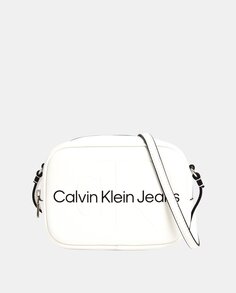 Миниатюрная белая сумка через плечо с отделкой CK спереди Calvin Klein, белый