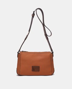 Маленькая комбинированная сумка через плечо из коричневых переработанных материалов Abbacino, коричневый