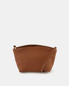 Маленькая сумка через плечо из зерненой кожи верблюжьего цвета с регулируемой ручкой Latouche, коричневый