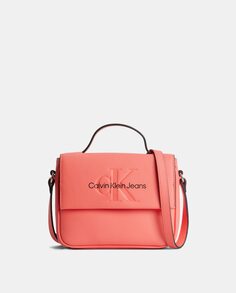 Розовая квадратная сумка через плечо с клапаном Calvin Klein, розовый