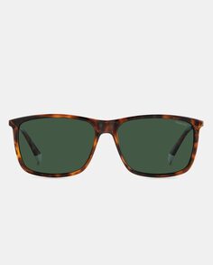 Прямоугольные мужские солнцезащитные очки цвета гавана с поляризационными линзами Polaroid, коричневый