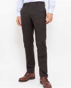 Узкие мужские темно-коричневые классические брюки Wickett Jones, темно коричневый