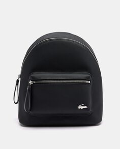 Средний черный рюкзак с передним карманом Lacoste, черный