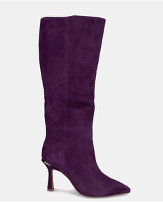 Высокие женские кожаные сапоги с острым носком Alma en Pena, фиолетовый