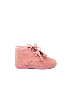 Детские замшевые сапожки на шнурках Pisamonas, розовый