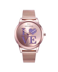 Женские часы Tooting с розовым циферблатом и надписью &quot;love&quot; с фиолетовым блеском Mark Maddox, розовый