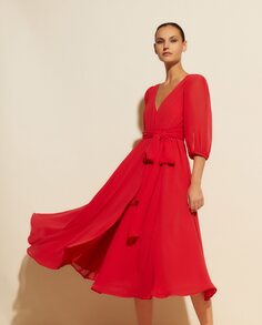 Струящееся короткое платье El Corte Inglés, красный