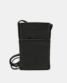 Черная кожаная сумка для мобильного телефона с магнитной застежкой Esprit, черный