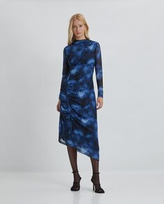 Платье из тюля с принтом Simorra, темно-синий