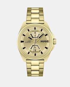 Многофункциональные мужские часы Expose 1530243 из золотой стали Hugo, золотой