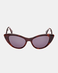 Солнцезащитные очки «кошачий глаз» из ацетата гаваны Max Mara, темно коричневый