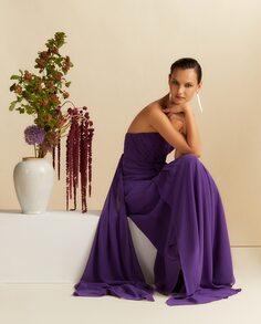 Длинное струящееся гладкое платье El Corte Inglés, фиолетовый