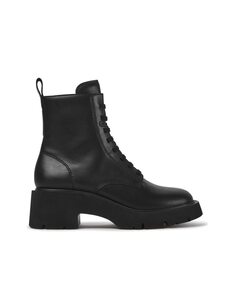 Женские черные ботинки на каблуке со шнурками и подошвой в тон Camper, черный