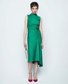 Асимметричное платье миди без рукавов &amp; Me Unlimited, зеленый