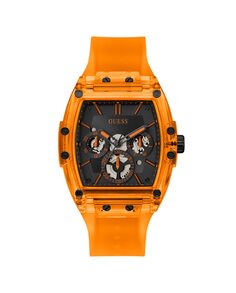 Мужские часы Phoenix GW0203G10 из силикона и прозрачным ремешком Guess, оранжевый