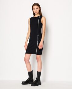 Короткое трикотажное платье Armani Exchange, черный